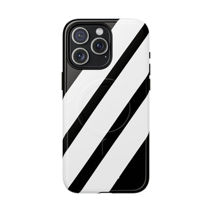 Diagonal Bands Noir iPhone 15 Pro Max Case - Tough+