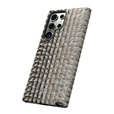 Beige Tough Phone Case for Samsung - Bone Spiked Grid
