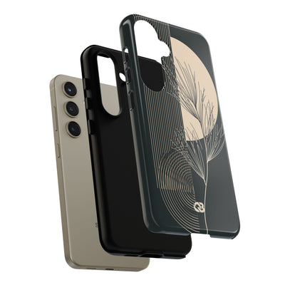 Black Tough Phone Case for Samsung - Obsidian Sand Willow