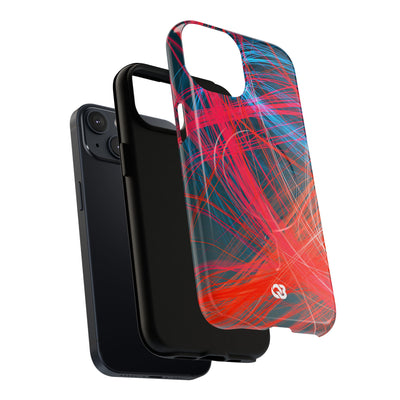 Neon Fiber Stream · Tough 2.0 Magnetic Phone Case for iPhone · Red
