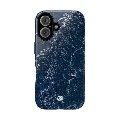 Nordic Contour Chart · Tough Phone Case for iPhone · Blue