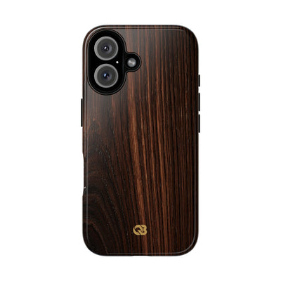 Brown Tough Phone Case for iPhone - Burnished Mahogany Grain