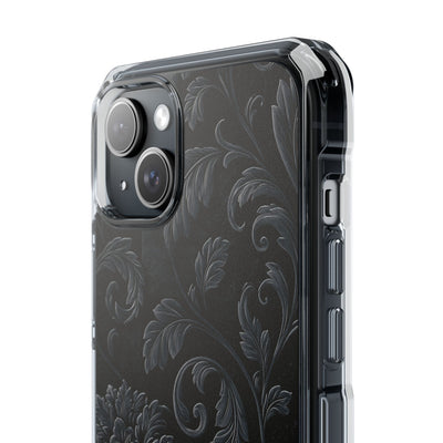 Obsidian Damask · Clear Impact Magnetic Phone Case for iPhone ·  Black