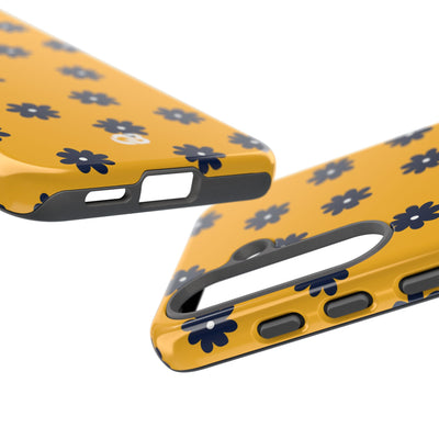 Navy Daisy Mustard · Tough Handyhülle für Samsung