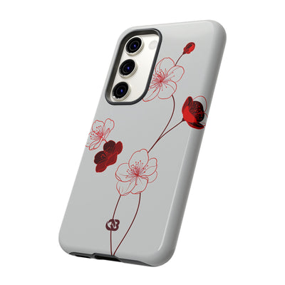 Red Tough Phone Case for Samsung - Kyoto Ember Bloom