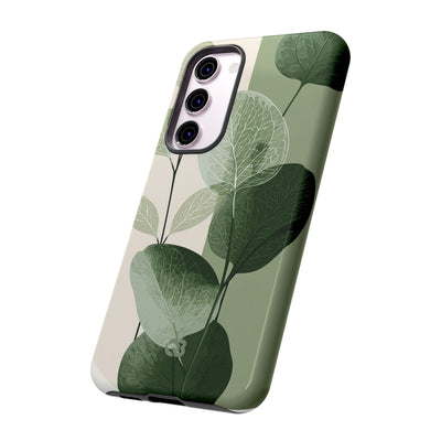 Green Tough Phone Case for Samsung - Sage Leaf Skeletals