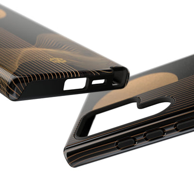 Gold Tough Phone Case for Samsung - Gilded Obsidian Dunes