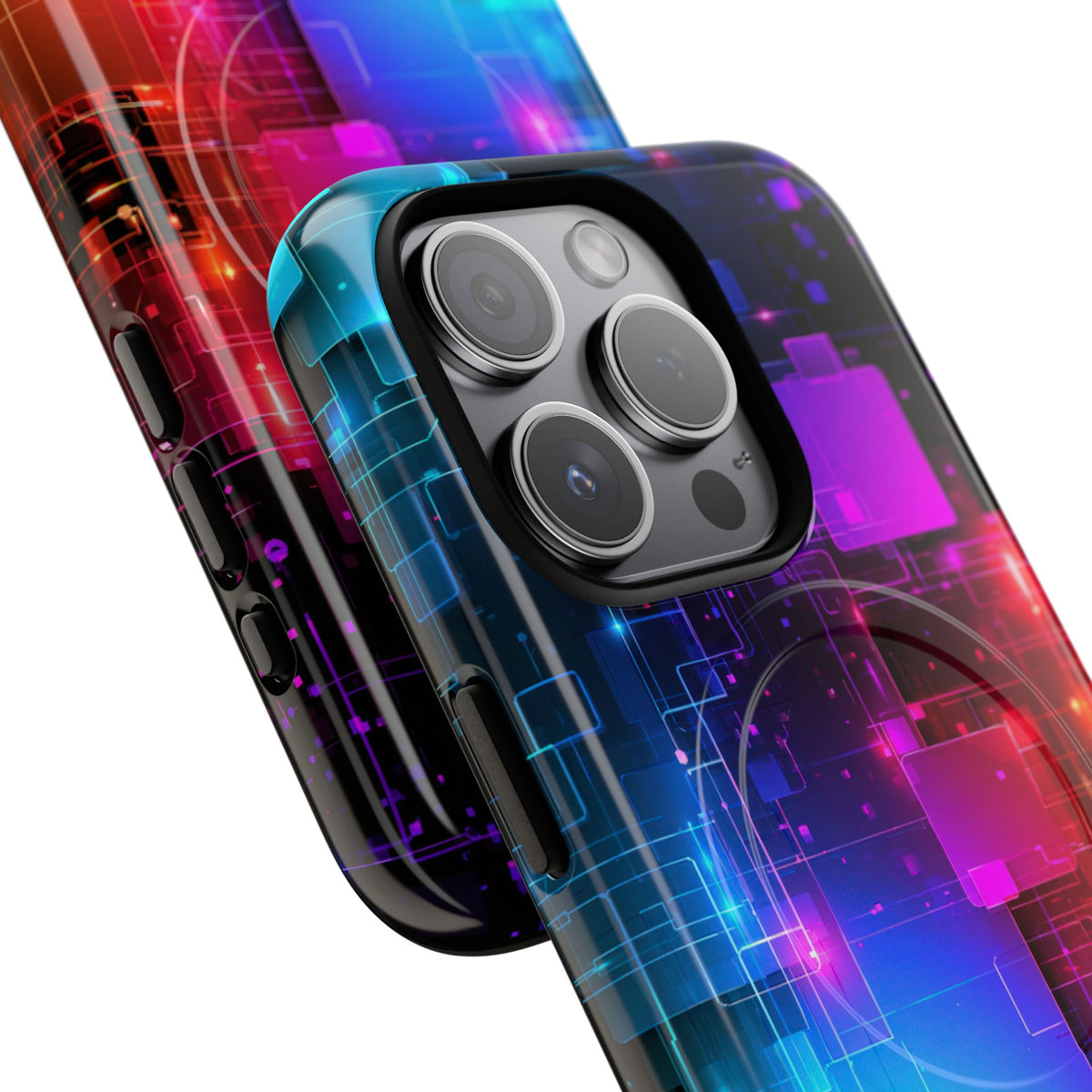 Spectral Circuit Grid · Tough 2.0 Magnetic Phone Case for iPhone · Black