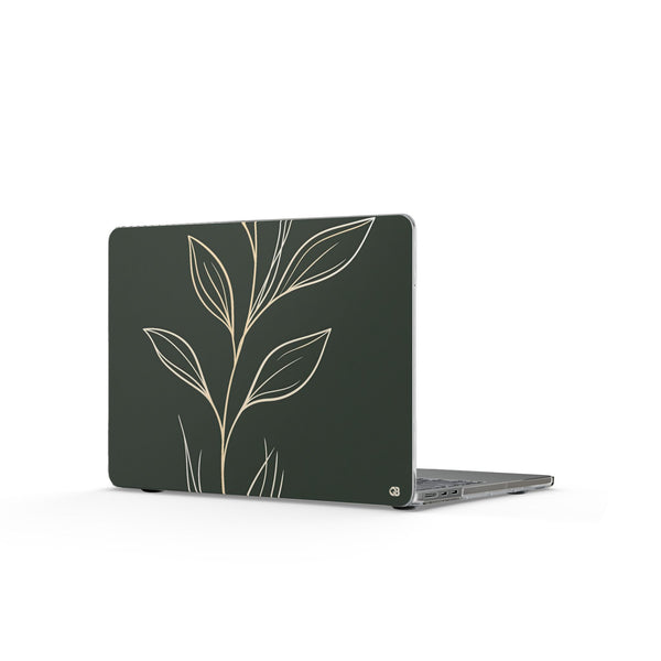 Minimal Botanical Stem · Clear Hard Case for MacBook · Green