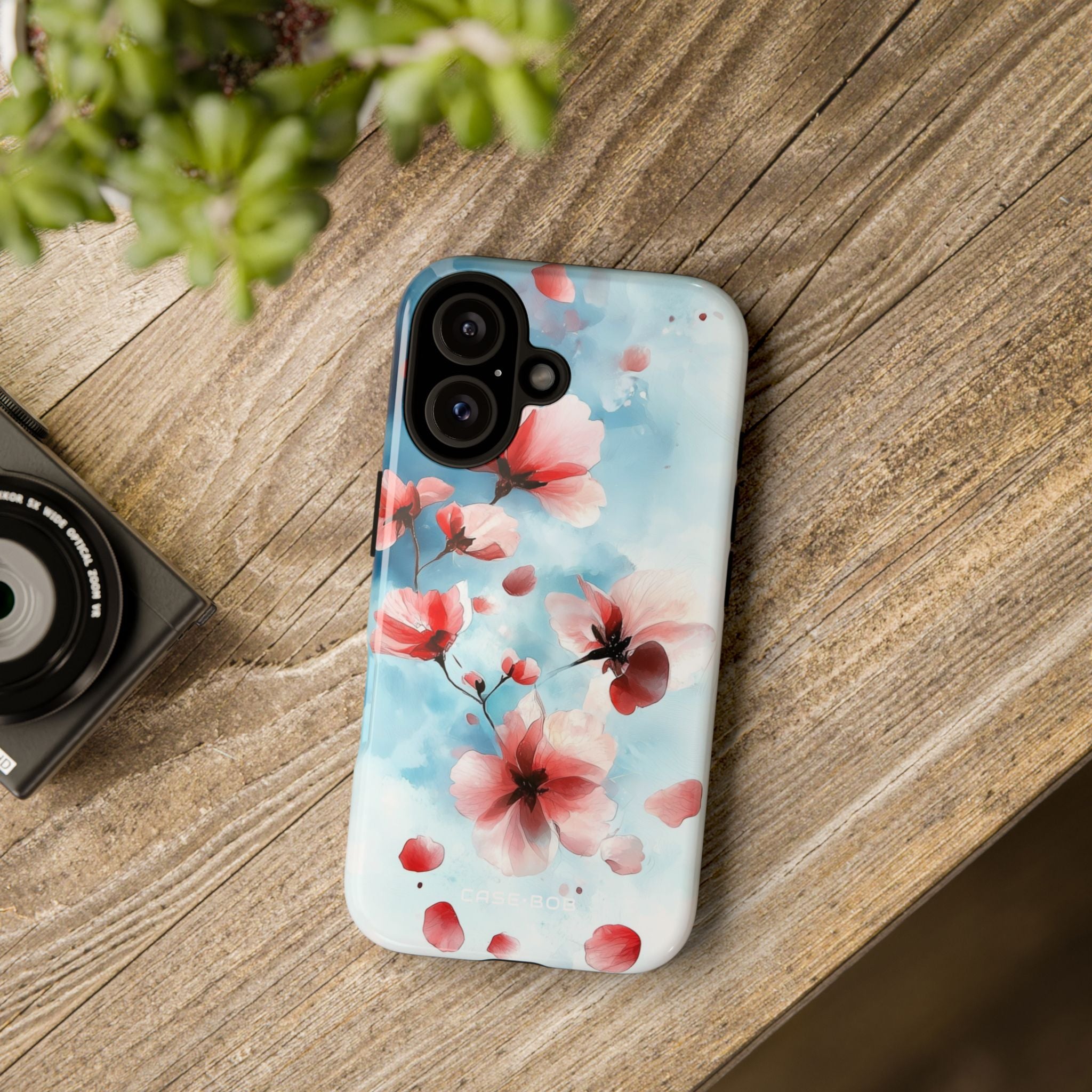 Pink Blossom Drift iPhone 16 Case - Tough