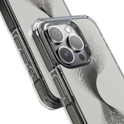 White Impact MagSafe Phone Case for iPhone - Linear Torsion Grid