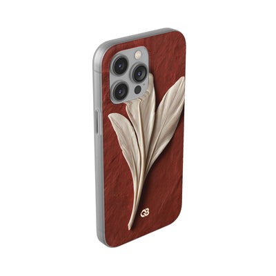 Carved Ivory Plume · Lite Phone Case for iPhone ·  Red