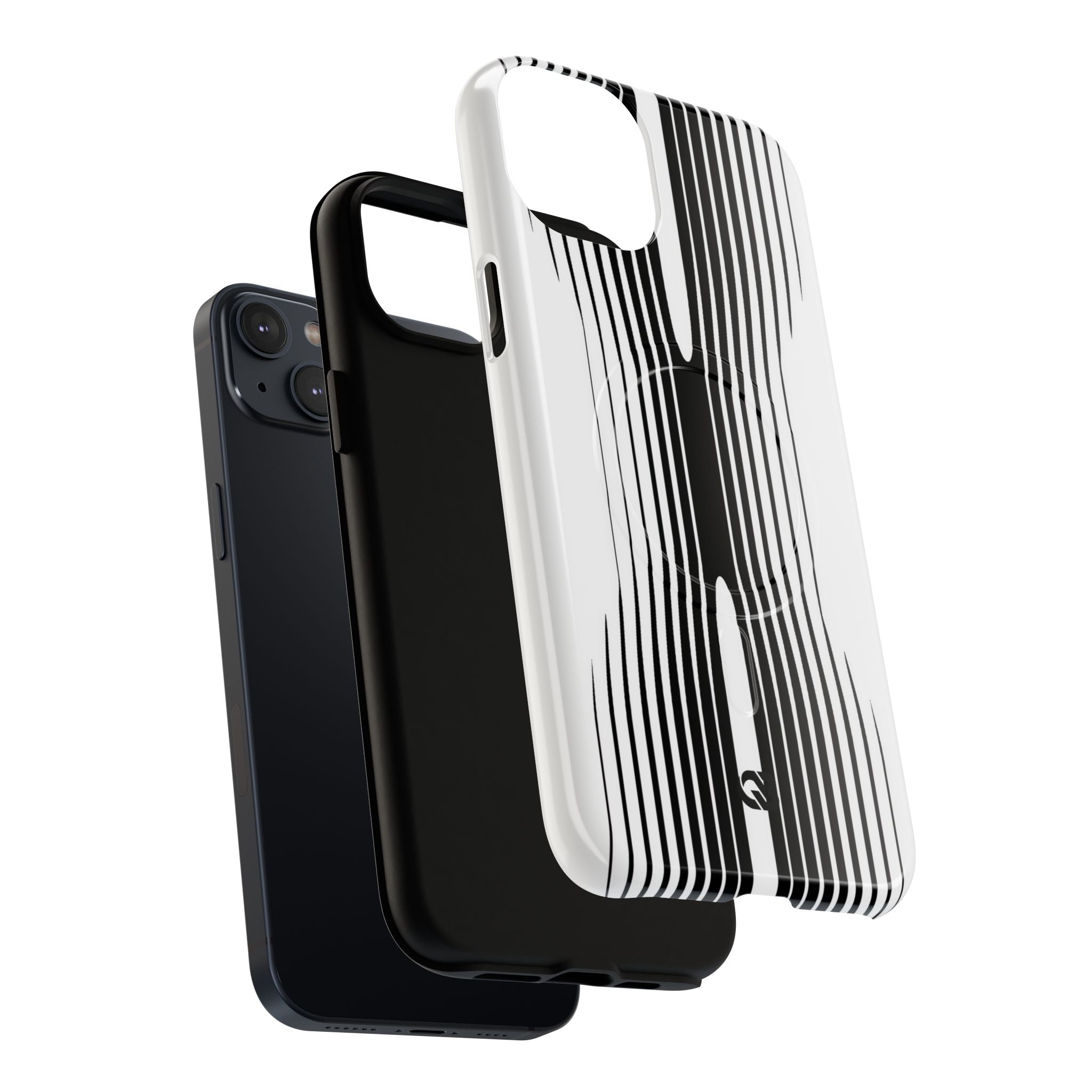 White Tough 2.0 Magsafe Phone Case for iPhone - Kinetic Mono Distortion