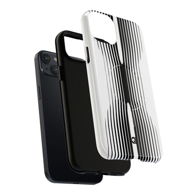 White Tough 2.0 Magsafe Phone Case for iPhone - Kinetic Mono Distortion