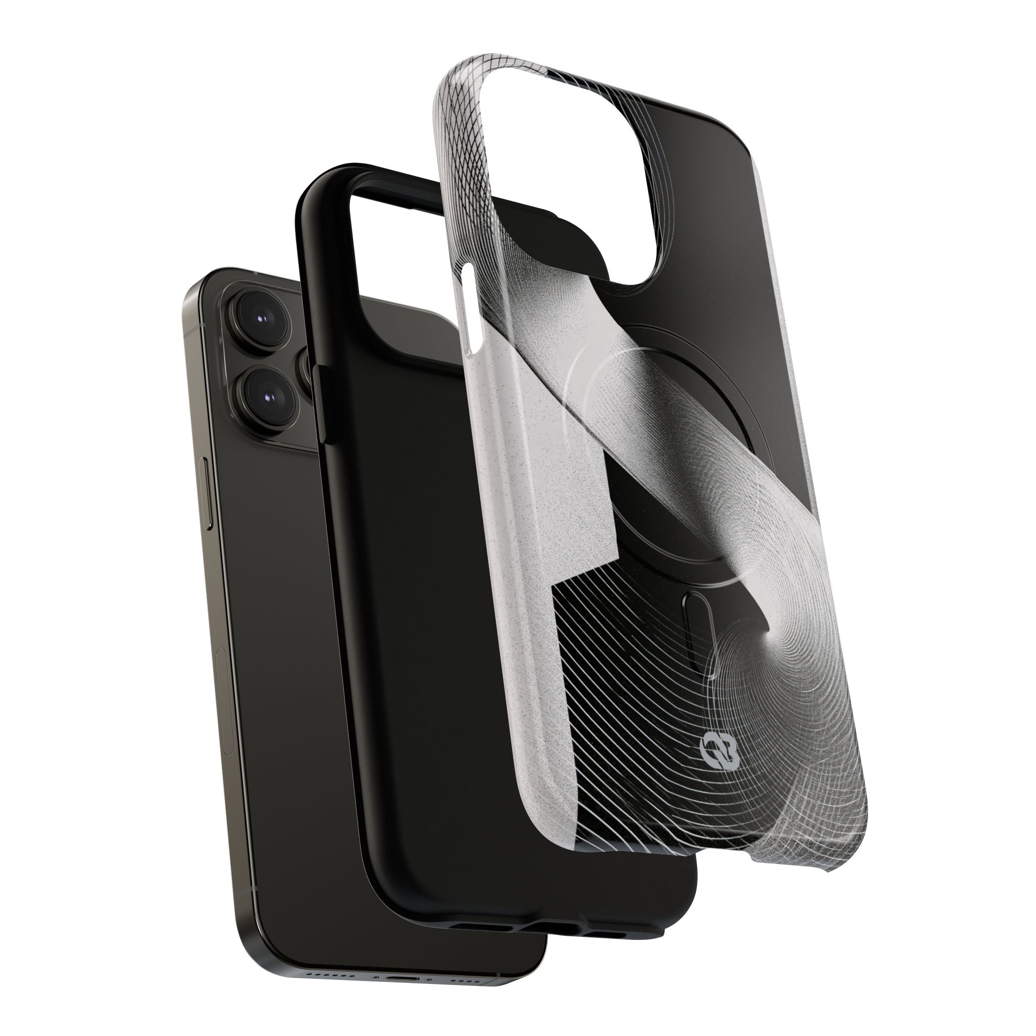 Grey Tough 2.0 Magsafe Phone Case for iPhone - Obsidian Moiré Wave