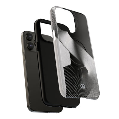 Grey Tough 2.0 Magsafe Phone Case for iPhone - Obsidian Moiré Wave