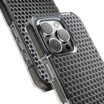 Silver Impact MagSafe Phone Case for iPhone - Brutalist Steel Mesh