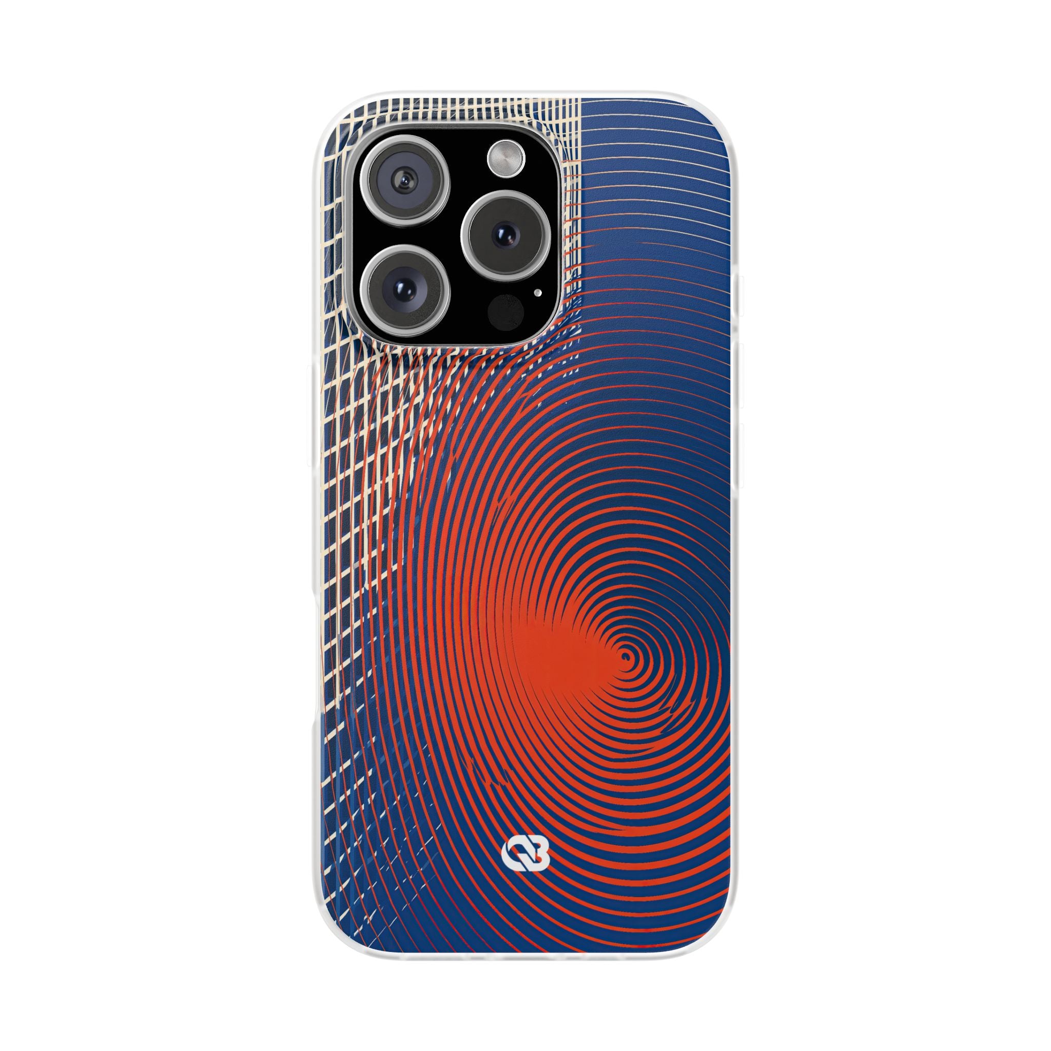 Blue Lite Phone Case for iPhone - Orange Orbit Grid
