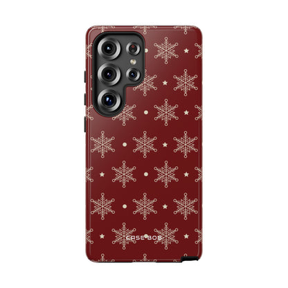 Cream Schneeflocke Crimson Samsung S25 Ultra Case - Tough
