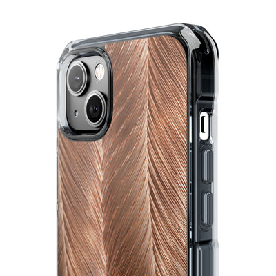 Rose Gold Weave · Clear Impact Magnetic Phone Case for iPhone · Brown