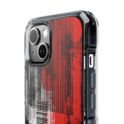 Distorted Barcode · Clear Impact Magnetic Phone Case for iPhone · Black