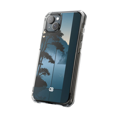 Misty Pine Horizon · Clear Impact Magnetic Phone Case for iPhone ·  Teal