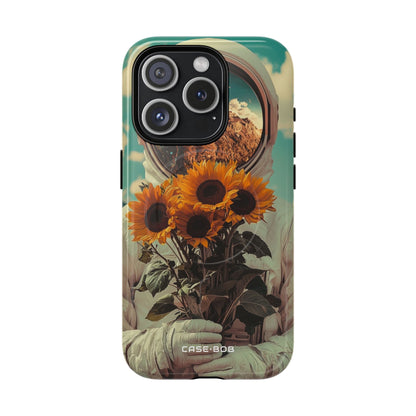 Sunflower Astronaut iPhone 15 Pro Case - Tough+