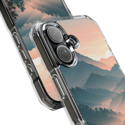 Teal Impact MagSafe Phone Case for iPhone - Alpine Teal Horizon