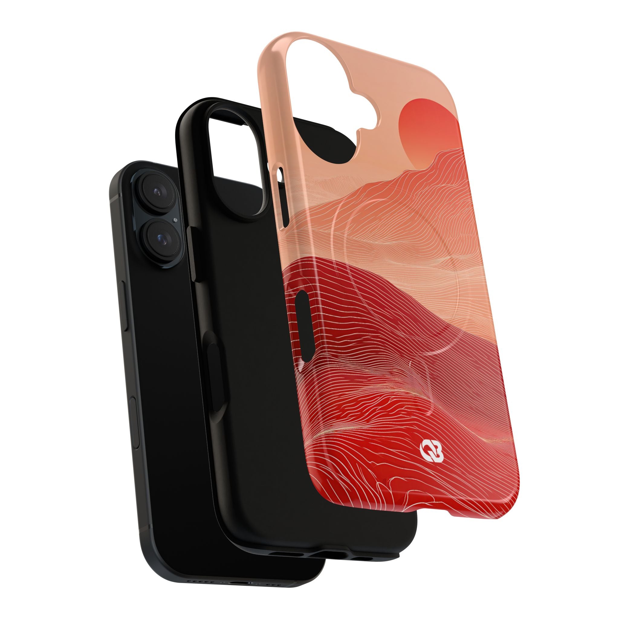 Red Tough 2.0 Magsafe Phone Case for iPhone - Crimson Ridge Lines