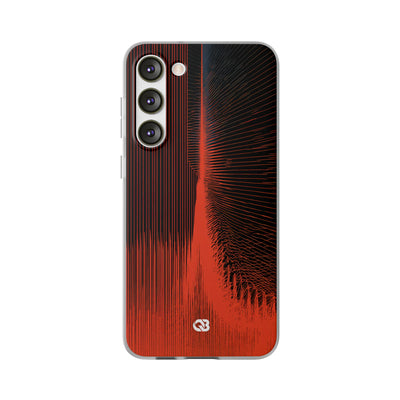 Red Lite Phone Case for Samsung - Crimson Frequency Pulse