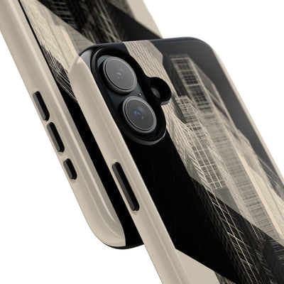 Beige Tough Phone Case for iPhone - Monolith Urban Grid
