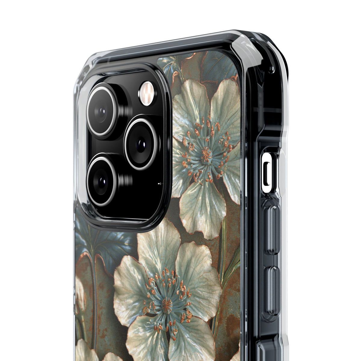 Gilded Blossom Reverie · Clear Impact Magnetic Phone Case for iPhone · Teal