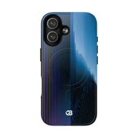 Blue Tough 2.0 Magsafe Phone Case for iPhone - Indigo Distortion Wave
