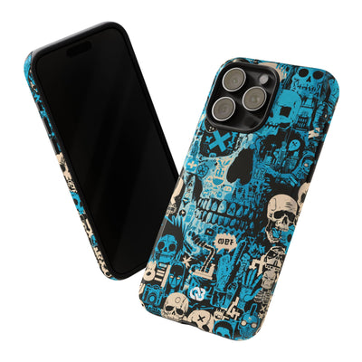 Electric Skull Graffiti · Tough Phone Case for iPhone · Blue