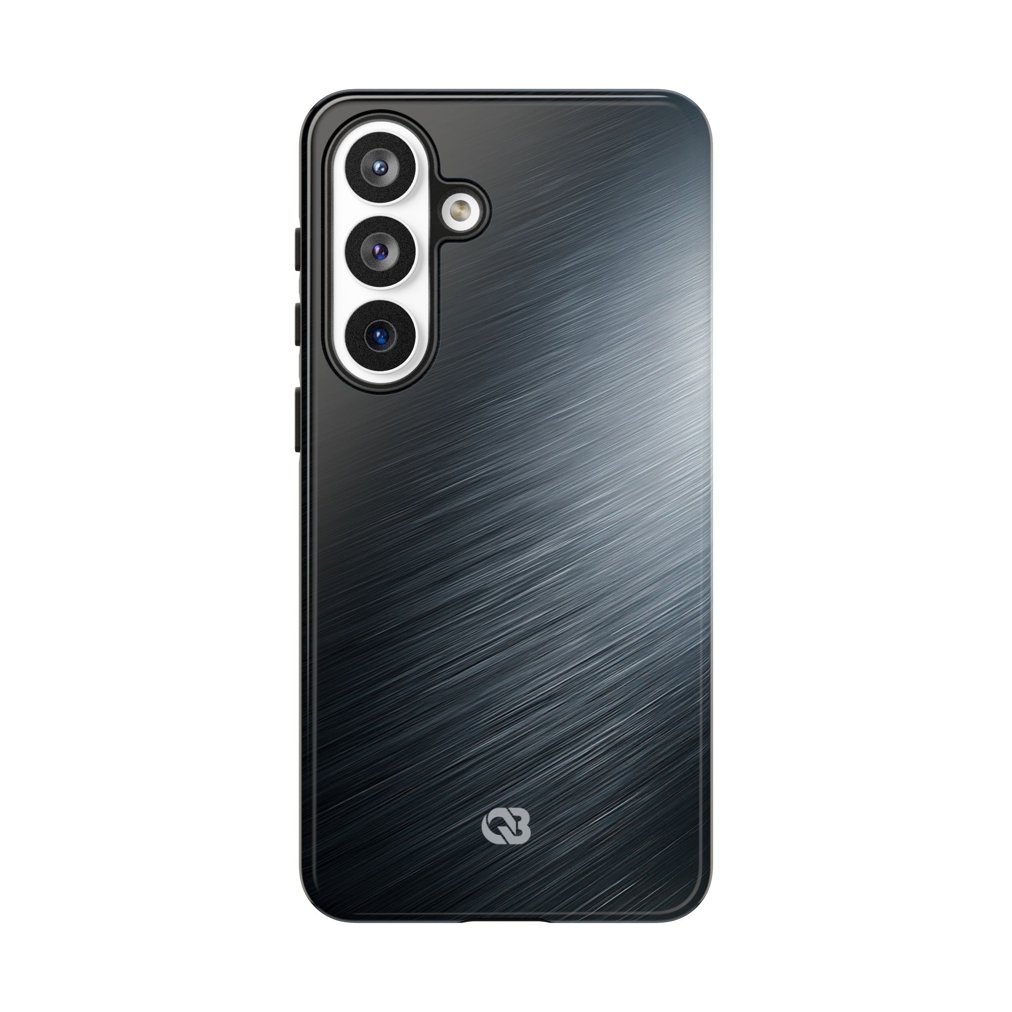 Grey Tough Phone Case for Samsung - Charcoal Brushed Steel