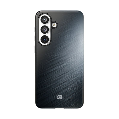 Grey Tough Phone Case for Samsung - Charcoal Brushed Steel