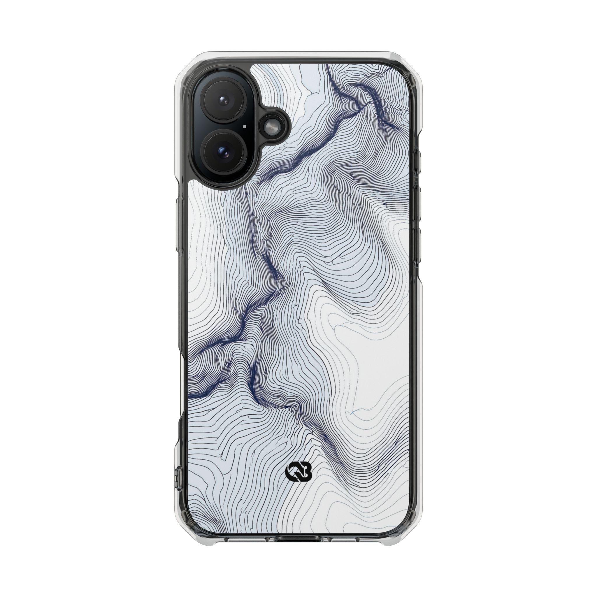White Impact MagSafe Phone Case for iPhone - Nordic Ridge Topo
