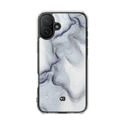 White Impact MagSafe Phone Case for iPhone - Nordic Ridge Topo