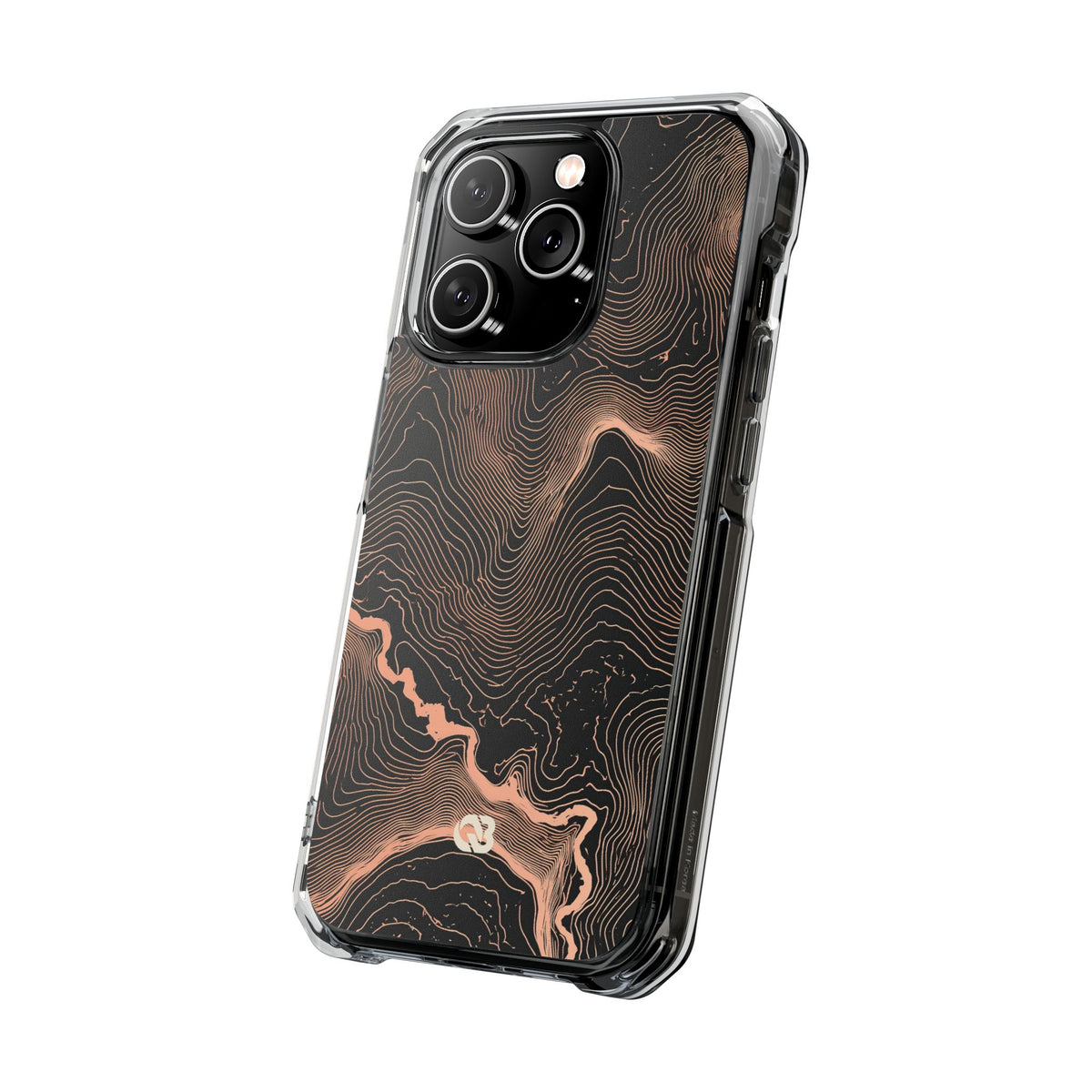 Mesa Elevation Contour · Clear Impact Magnetic Phone Case for iPhone · Black