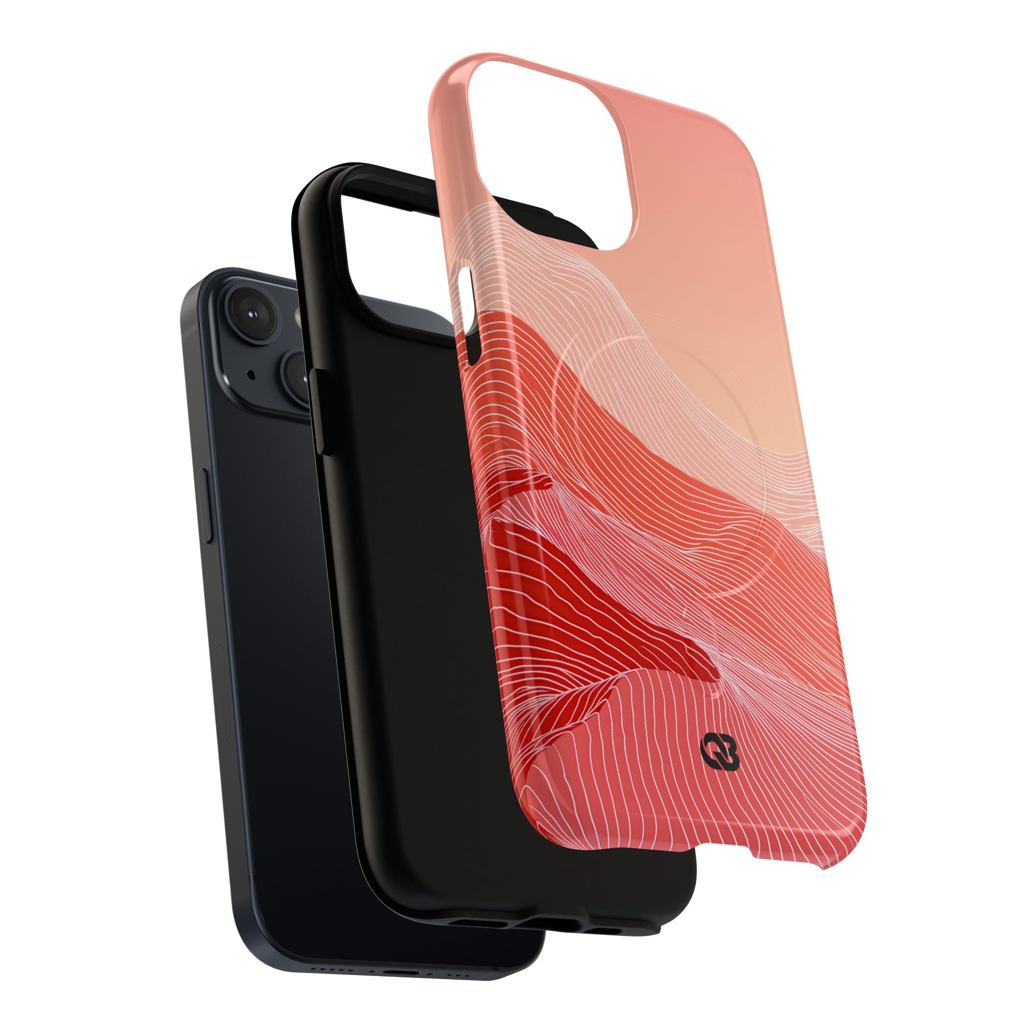 Red Tough 2.0 Magsafe Phone Case for iPhone - Crimson Ridge Contour