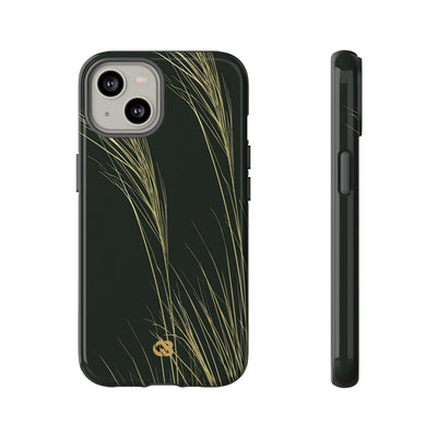 Green Tough Phone Case for iPhone - Midnight Gilded Grass