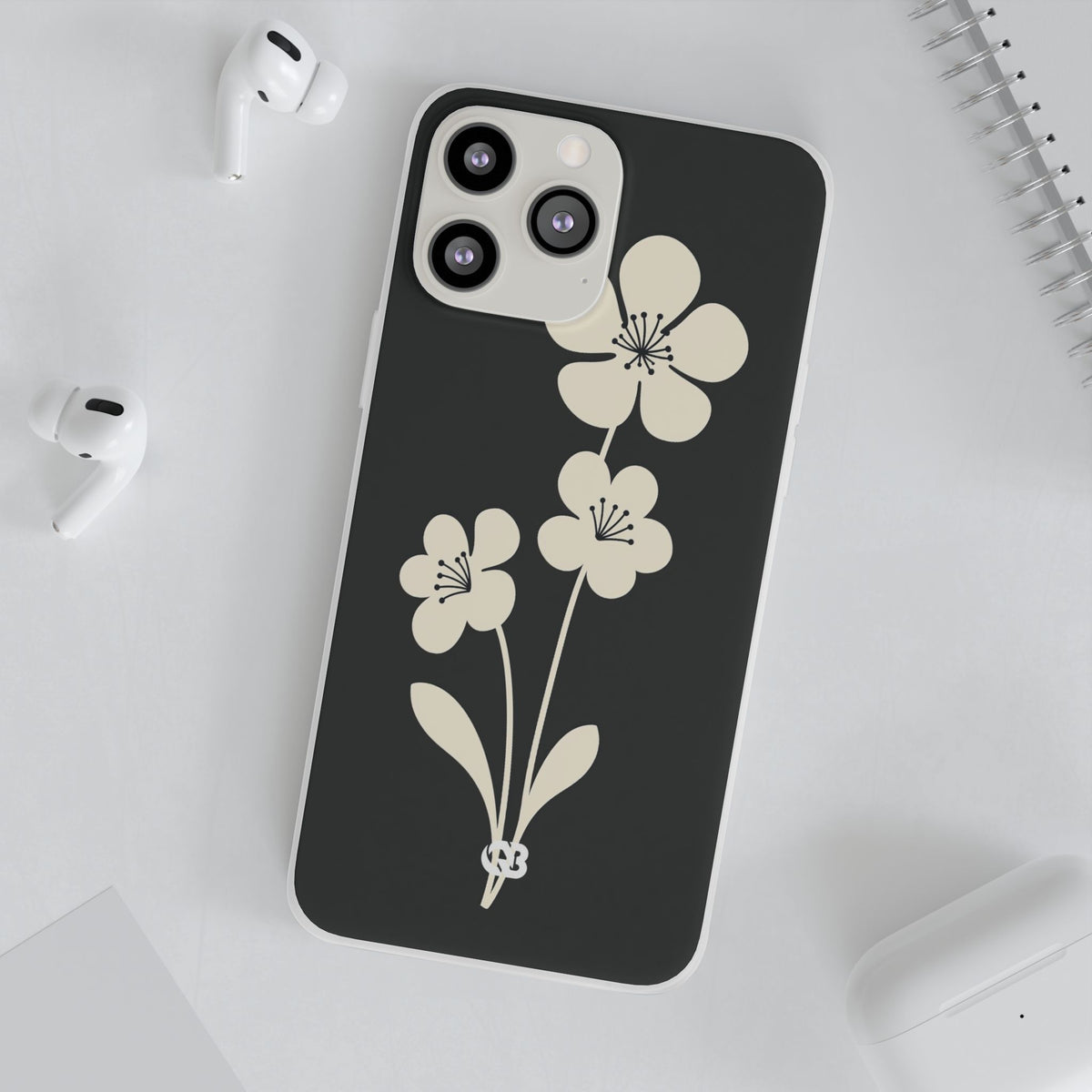Nordic Blossom · Lite Phone Case for iPhone ·  Black