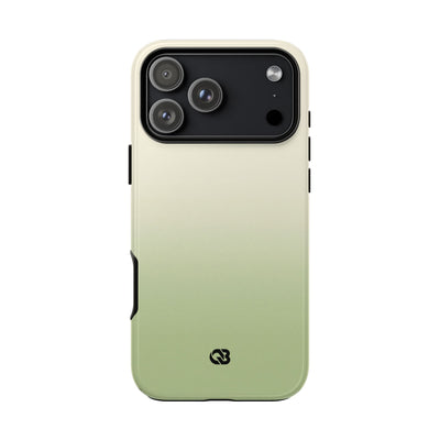 Green Tough Phone Case for iPhone - Bone Sage Fade