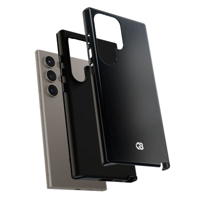 Black Tough Phone Case for Samsung - Midnight Brushed Grain