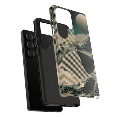 Green Tough Phone Case for Samsung - Lunar Moss Topography