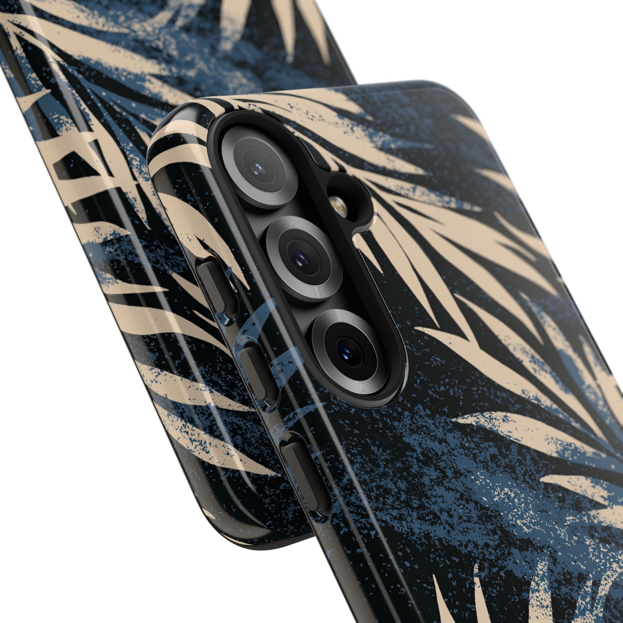 Blue Tough Phone Case for Samsung - Midnight Indigo Palm
