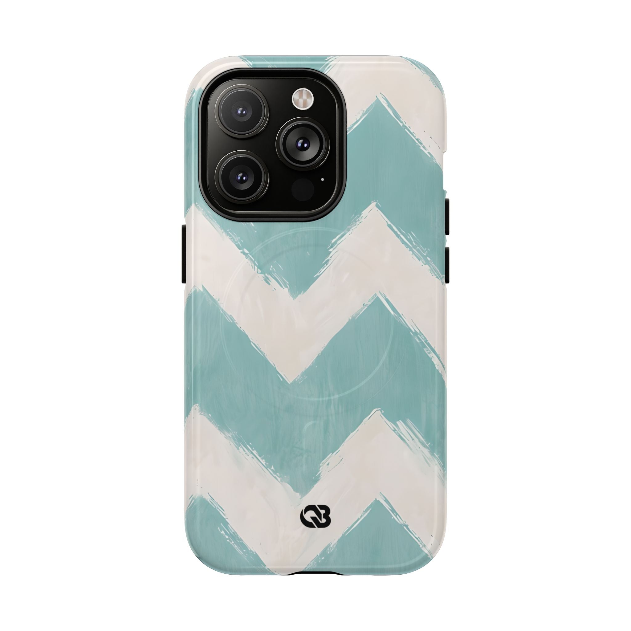 Teal Painted Chevron · Tough+ Phone Case for iPhone · Magsafe
