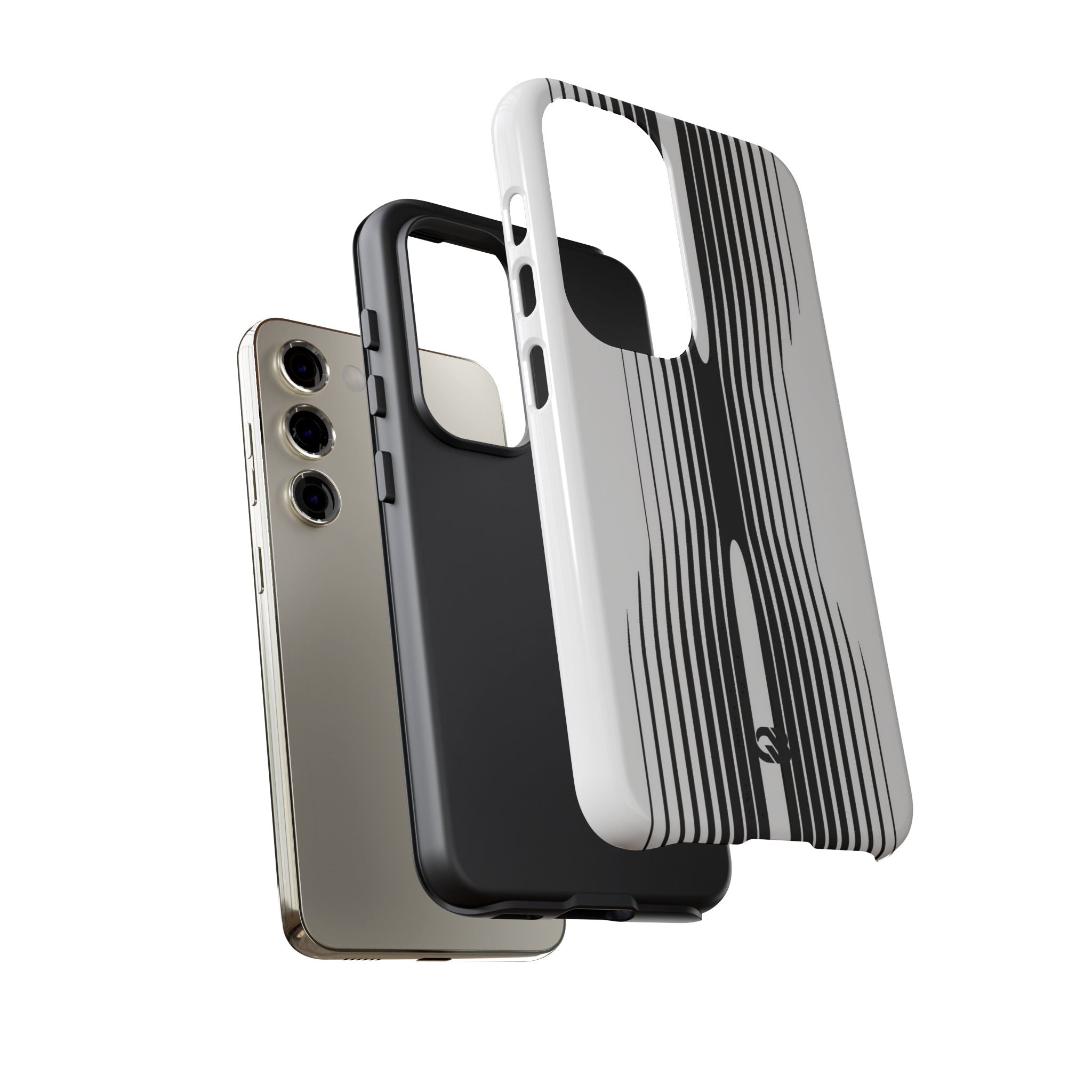 White Tough Phone Case for Samsung - Kinetic Mono Distortion