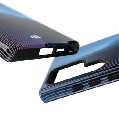Blue Tough Phone Case for Samsung - Indigo Distortion Wave