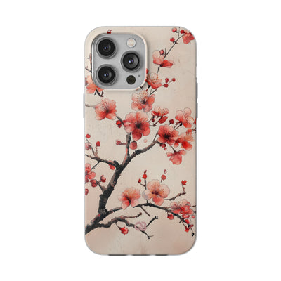 Crimson Silk Flora · Soft Custodia per iPhone